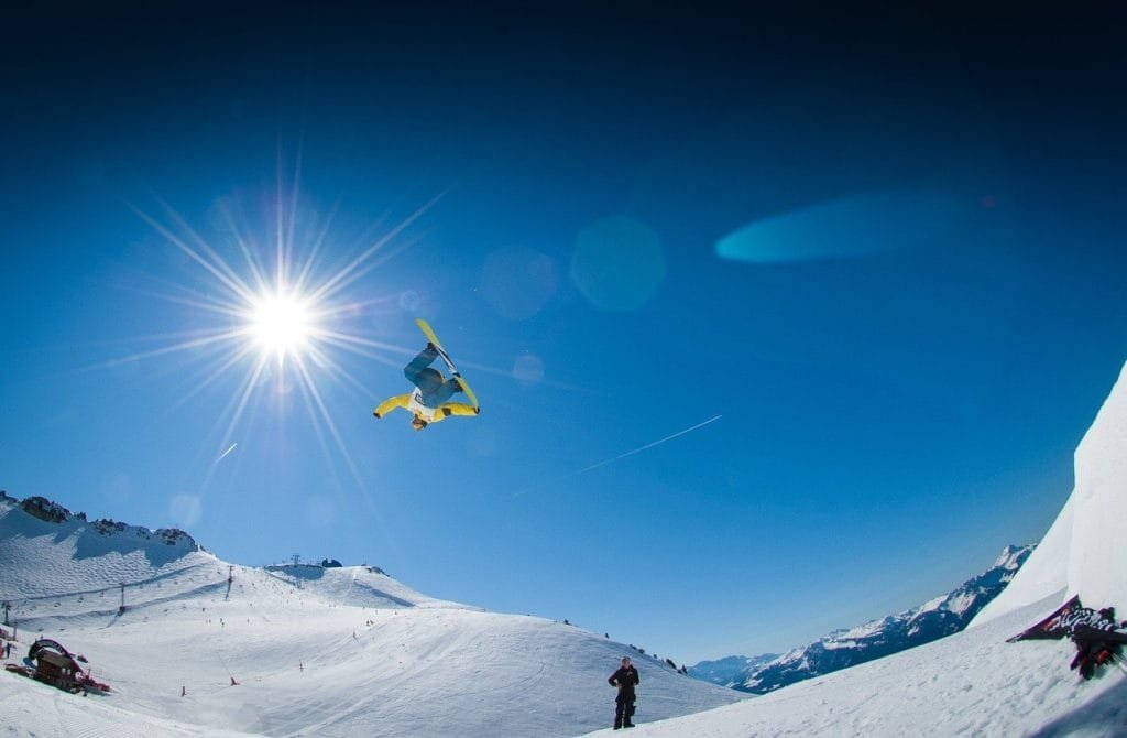 snow, mountains, sunny