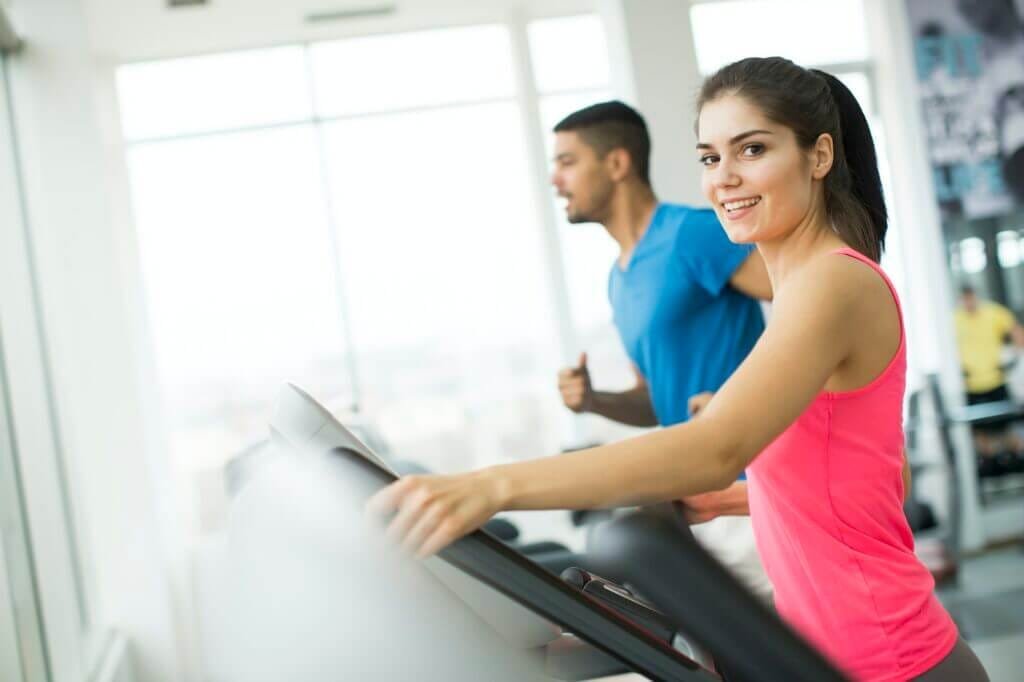 Woman training in the gym